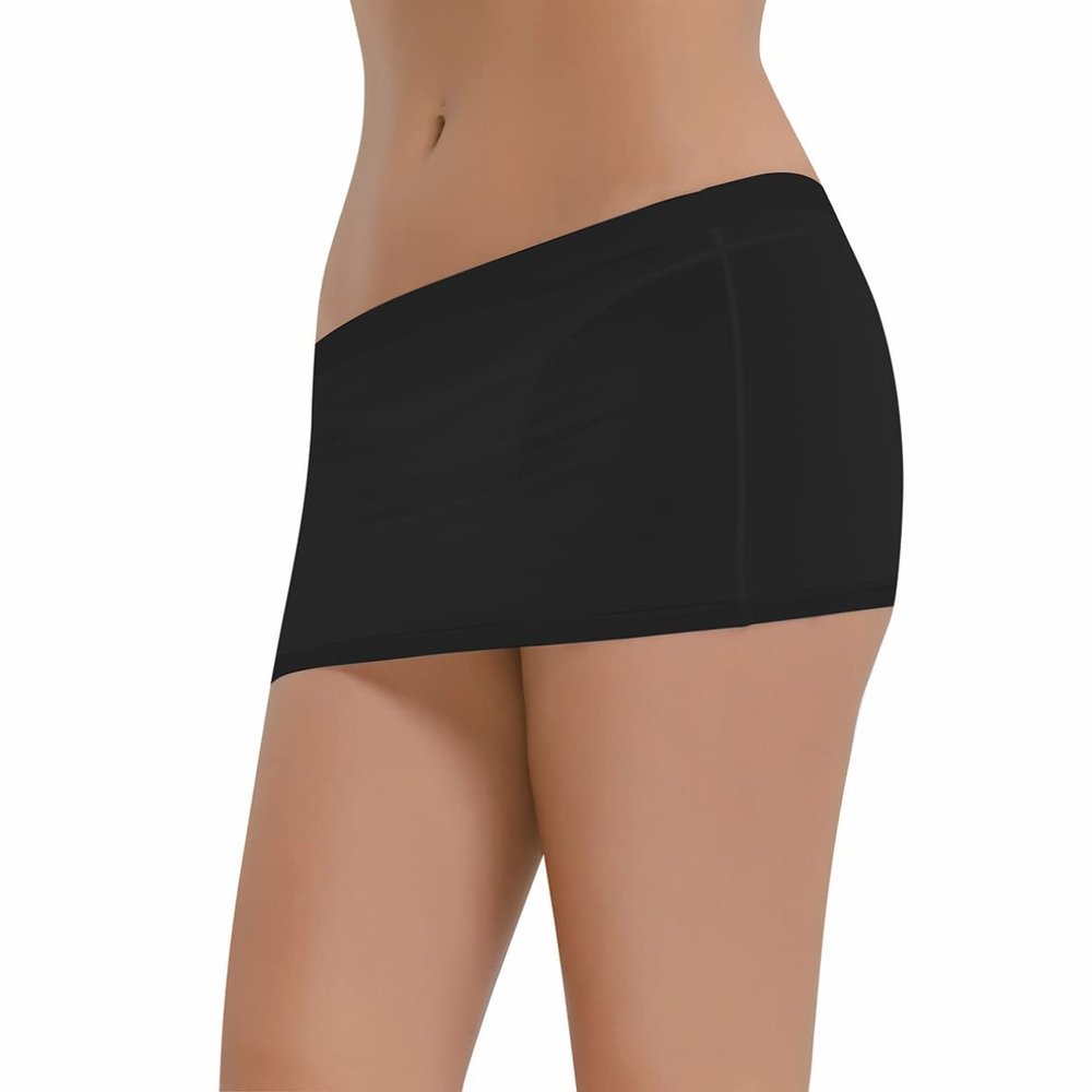 Vxuxlje Women's See Through Micro Mini Hip Skirt Transparent Buttocks Mesh Porn Allure Ultrashort Skirts Black One Size