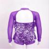 Oyolan Kids Girls Shiny Sequined Halter Neck Tiered Tassel Ballet Dance Dress Unitard Stage Performance Dancewear Purple B 8 Years view 4