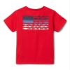 Columbia Youth PFG Short Sleeve Graphic Tee, Red Spark/Fish Flag Fade Graphic, Medium view 4