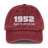 1952 Aged to Perfection 70th Birthday Hat Giftable Vintage Cotton Twill Cap Maroon view 1