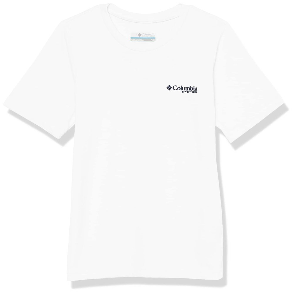 Columbia Youth Boys PFG Short Sleeve Graphic Tee, White/PFG Elements Graphic, XX-Small