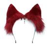VIGVAN Handmade Wolf Fox Ears Animal Cosplay Cute Head Accessories for Halloween (Chain Red White) view 2