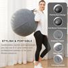 TokSay Exercise Ball Chair for Home Office - 25IN Yoga Ball with Leathaire Cover - Anti-Burst Stability Ball for Pregnancy, Balance & Active Sitting - Pump Included (Gray) view 2