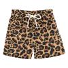Aflyko Boys' Board Shorts Leopard Print Brown Black Cute Swim Trunk Beach Swimwear 3T view 1