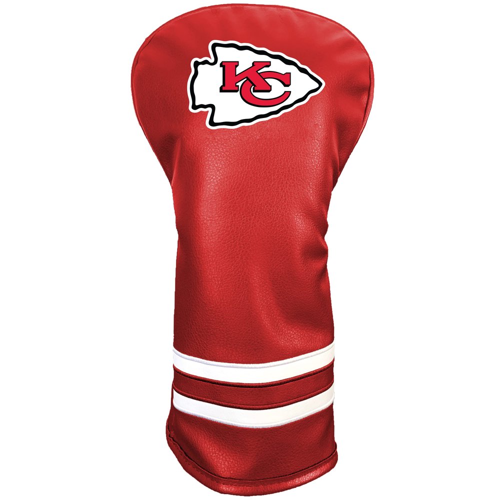 Team Golf NFL Kansas City Chiefs Vintage Driver Headcover - Printed Team Golf NFL Vintage Driver Golf Club Headcover, Form Fitting Design, Retro Design with Fleece Lining for Extra Club Protection