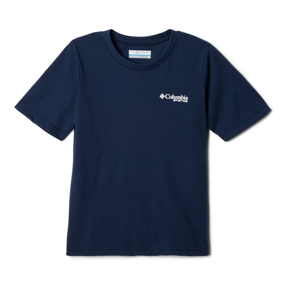 Columbia Youth PFG Short Sleeve Graphic Tee, Collegiate Navy/PFG Triangle Graphic, Small