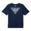 Columbia Youth PFG Short Sleeve Graphic Tee, Collegiate Navy/PFG Triangle Graphic, Small view 2