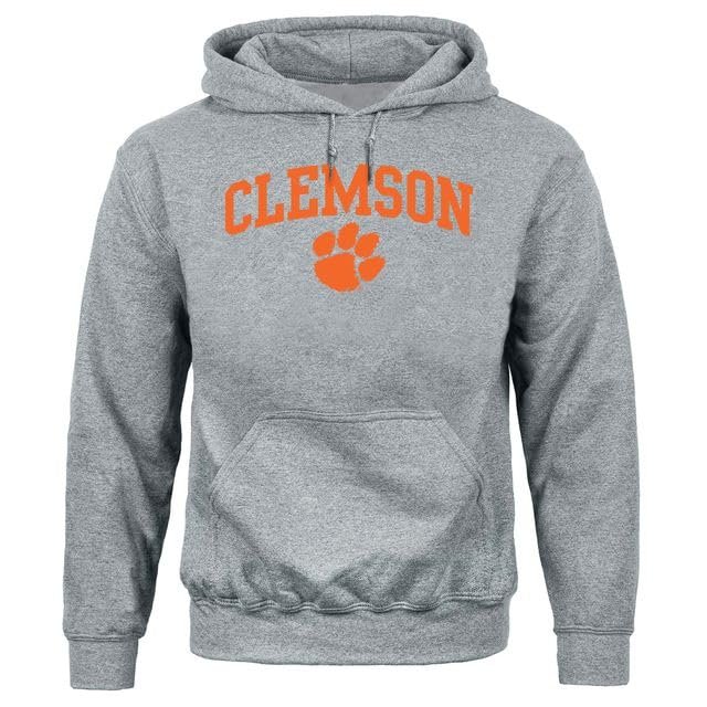 Barnesmith Clemson University Tigers Hooded Sweatshirt, Heritage, Charcoal Grey, Large