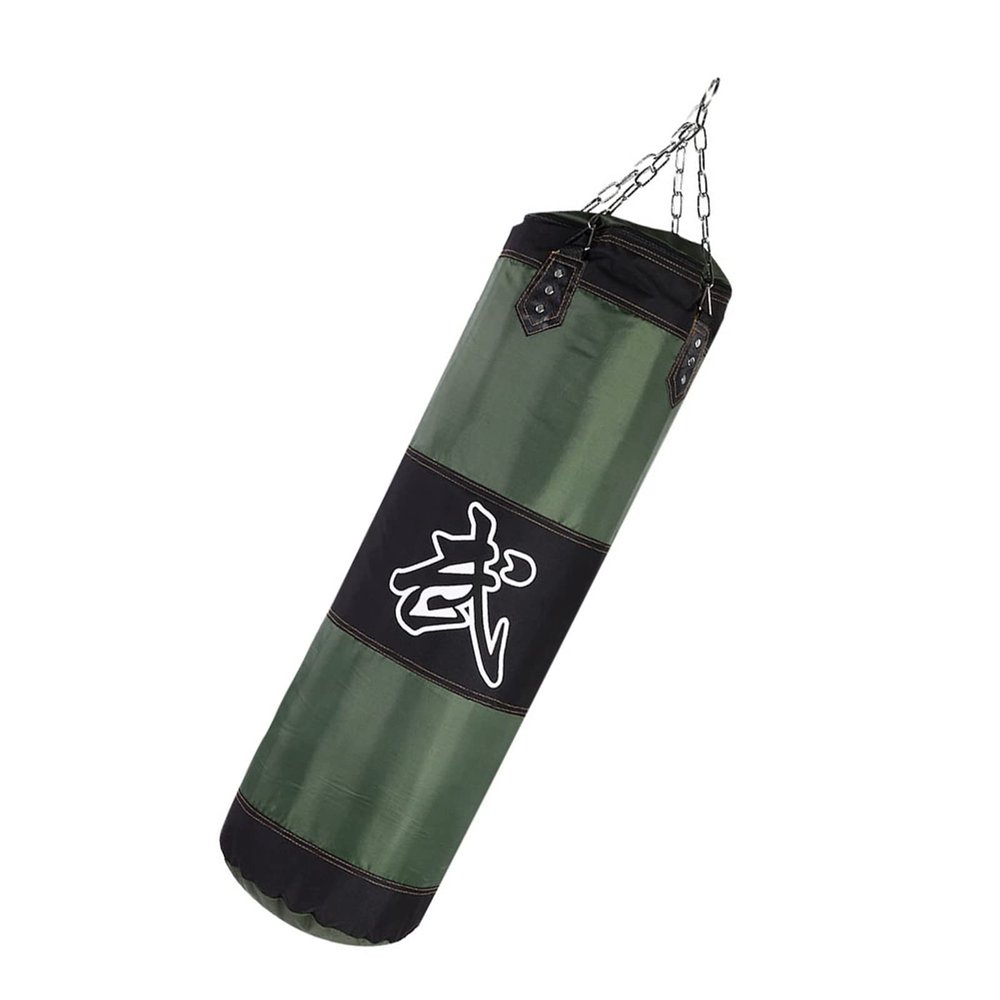 CCYLEZ Empty Training Boxing Sandbag, Fitness Sandbags, Oxford Cloth Material, with Zipper, for Exercise(Green, 100cm)