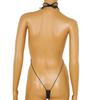 Vxuxlje Women Sexy Micro Bikini Tie Up String Triangle Backless Swimwear One Piece Swimsuits Black One Size view 4