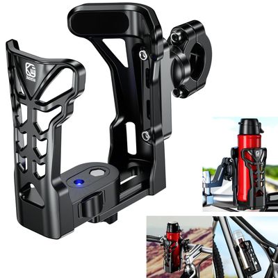 KEWIG Bicycle Water Bottle Holder for Bike & Motorcycle, Adjustable Bike Water Bottle Cages Fit for Diameter 2'' - 3'' Cup, Compatible for Handlebars or Tubes 20mm to 35mm in Diameter