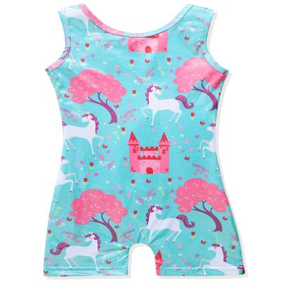 HOZIY Gymnastics Outfits for Girls Leotards With Shorts Kids Toddler Pink Tree Unicorn Castle Flower Floral Sparkle Biketard 3t 4t 3-4t