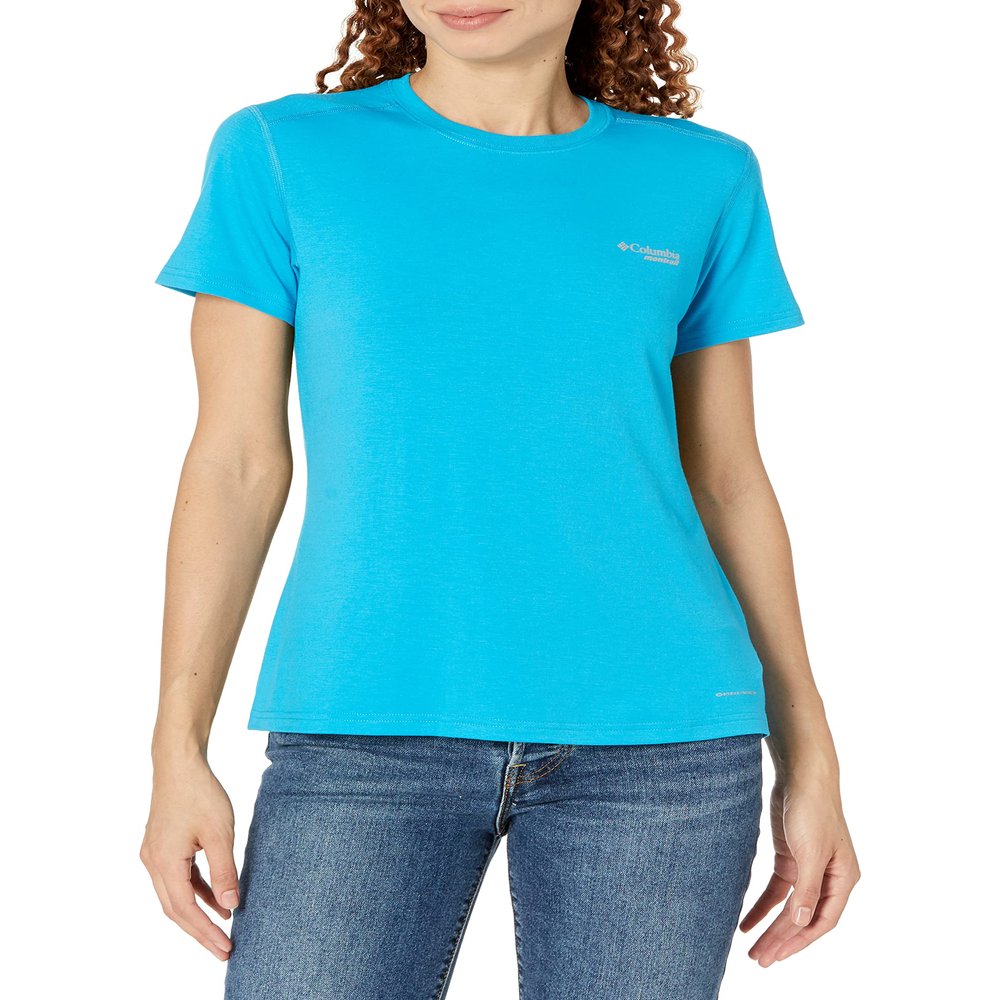 Columbia Women's Endless Trail Running Tech Tee, Ocean Blue, X-Small