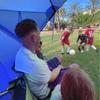 CoverU Sports Tent Pod Sun Protection - Pop Up 2 Person Hot Climate Canopy Shelter - Patent Pending - Blue view 2
