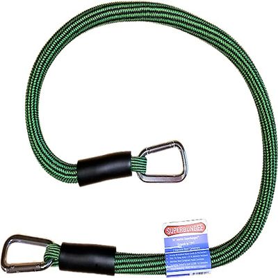 36-Inch Marine Grade SuperBungee Made in The USA with 2 Stainless Steel Hook Ends (Green/Black)