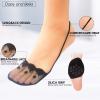 Daisy and Bella 4 Pairs Non-Slip Breathable Lace No Show Socks, Toe Topper Half Socks, Low Cut Liner Slingback Socks. (2 Nude + 2 White) view 3