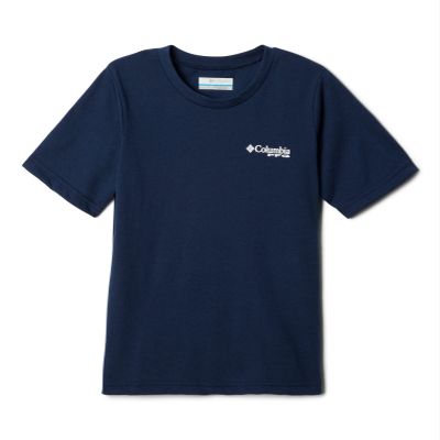 Columbia Youth PFG Short Sleeve Graphic Tee, Collegiate Navy/PFG Triangle Graphic, Medium