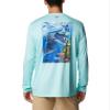 Columbia Men's Terminal Tackle PFG Carey Chen Long Sleeve, Gulf Stream/Vivid Blue Reef Cup, Medium view 2