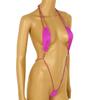 Vxuxlje Women Sexy Micro Bikini Tie Up String Triangle Backless Swimwear One Piece Swimsuits Hot Pink One Size view 2