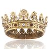 LEEMASING Baroque Royal Crown Men's Metal Prince Crown Full Circle Hair Accessories For Cosplay Prom (Dark Gold With Champagne Stone) view 1