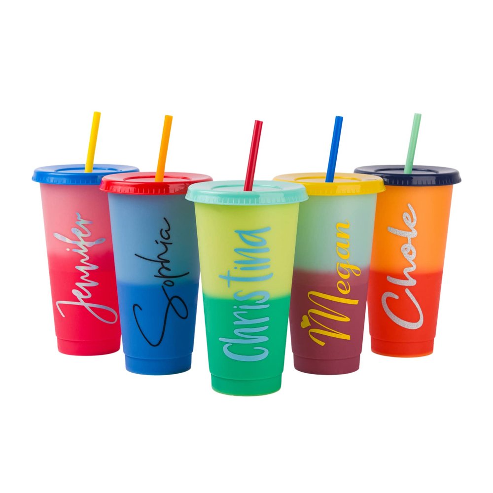 Color Changing Tumblers With Lids And Straws,Reusable Color Changing Cups Plastic Cup With Splash-Proof Lid ,Color Changing Cups With Lids And Straws,For Ice Drinks And Hot Beverage Smoothies