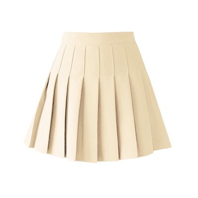 TONCHENGSD Women's High Waist Pleated Mini Skirt Skater Tennis Skirt (Light Khaki, XXL)