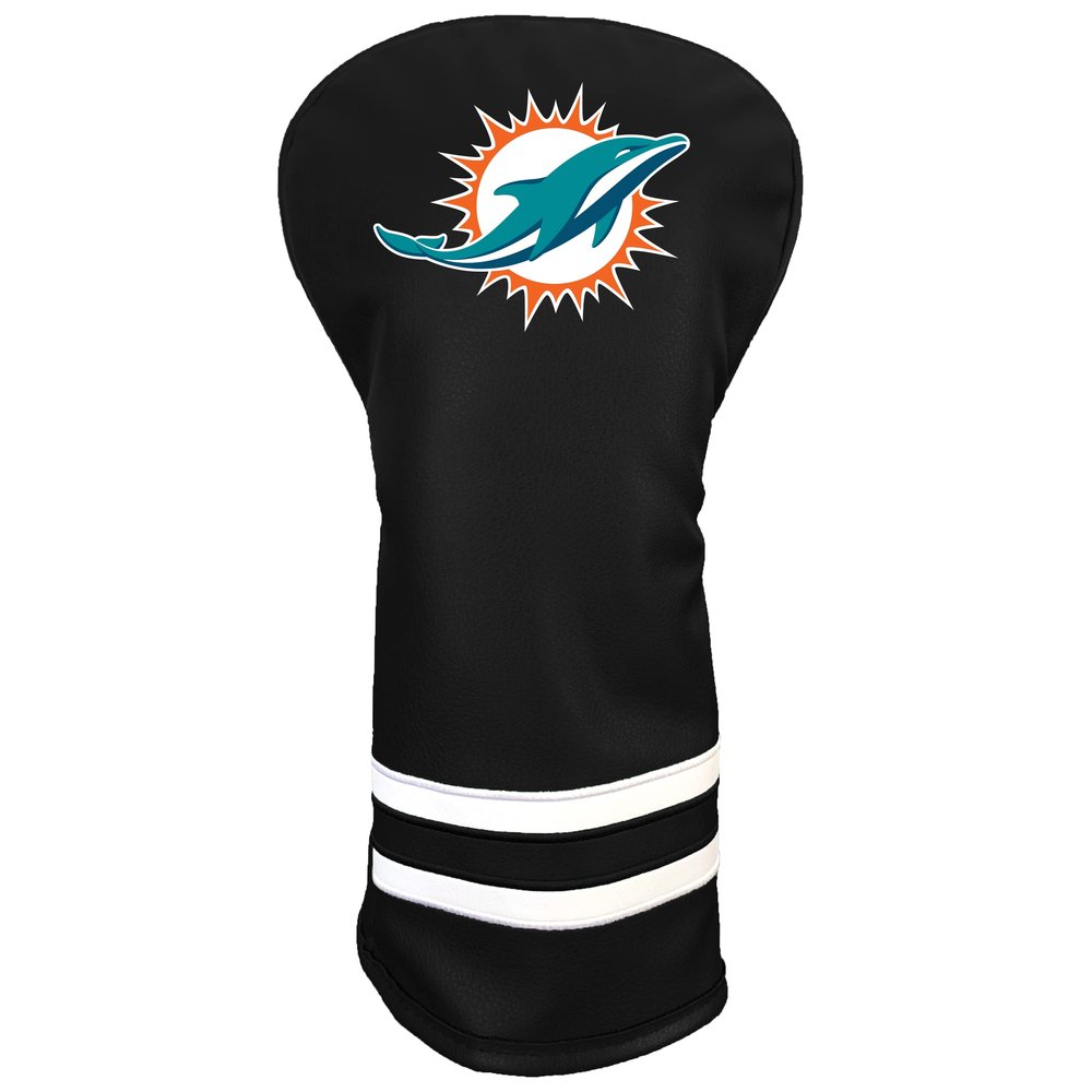 Team Golf NFL Miami Dolphins Vintage Driver Headcover - Printed Team Golf NFL Vintage Driver Golf Club Headcover, Form Fitting Design, Retro Design with Fleece Lining for Extra Club Protection