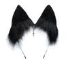 VIGVAN Handmade Wolf Fox Ears Animal Cosplay Cute Head Accessories for Halloween (Chain Black) view 2