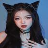 VIGVAN Handmade Wolf Fox Ears Animal Cosplay Cute Head Accessories for Halloween (Chain Black) view 3