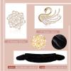 Geyoga Faux Fur Shawl Wrap Stole Shrug Winter Bridal Wedding Scarf Wrap with Faux Pearl Rhinestone Brooches for Women 1920s (Black, Large, Short Hair) view 3
