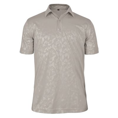 Monterey Club Men's Elements Emboss Texture Polo Shirt #1288 (Gray, 2X-Large)