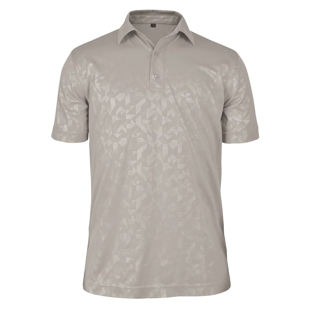 Monterey Club Men's Elements Emboss Texture Polo Shirt #1288 (Gray, 2X-Large)
