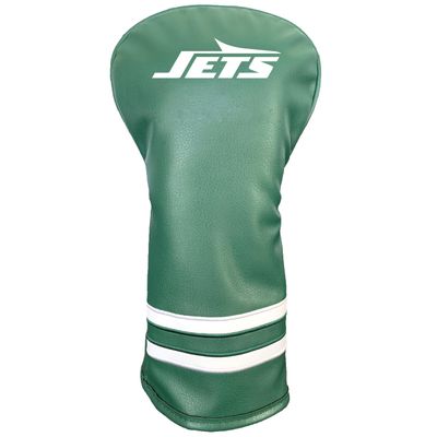 Team Golf NFL New York Jets Vintage Driver Headcover - Printed Team Golf NFL Vintage Driver Golf Club Headcover, Form Fitting Design, Retro Design with Fleece Lining for Extra Club Protection