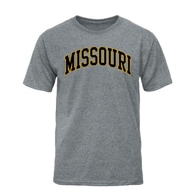 Barnesmith University of Missouri Mizzou, MU Tigers Short Sleeve Adult Unisex T-Shirt, Classic, Charcoal Grey, X-Large