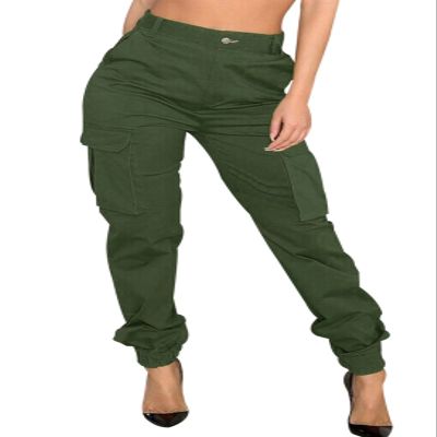 DvaeMalligo Army Green Cargo Pants Womens Joggers Hiking Pants with Multi Pockets Slim Outdoor Tapered Sweatpants Active Works Pants