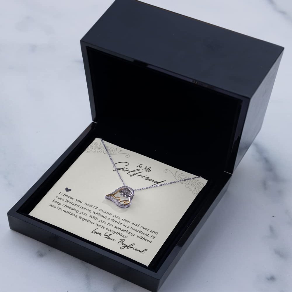 zapbest Love Dancing Necklace Luxury Box My Girlfriend Necklace, Valentines Necklace for Girlfriend, Anniversary Necklace, from Boyfriend, Valentines Day, L