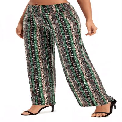 Urban CoCo Women's Boho Palazzo Pants Wide Leg Beach Pants High Waisted Lounge Pants with Pockets(XL, 18)