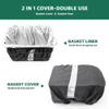ANZOME Bike Basket Liner & Waterproof Rain Cover (2-in-1), Bicycle Basket Insert with Reflective Strip & Adjustable Cargo Net (12" Stretches to 24") - Fits Most Front/Rear Baskets view 4