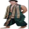 Ready to Wear Dhoti and Angavastram Set with Meenakari Woven Golden Border - Art Silk - Color Bottle Green view 2