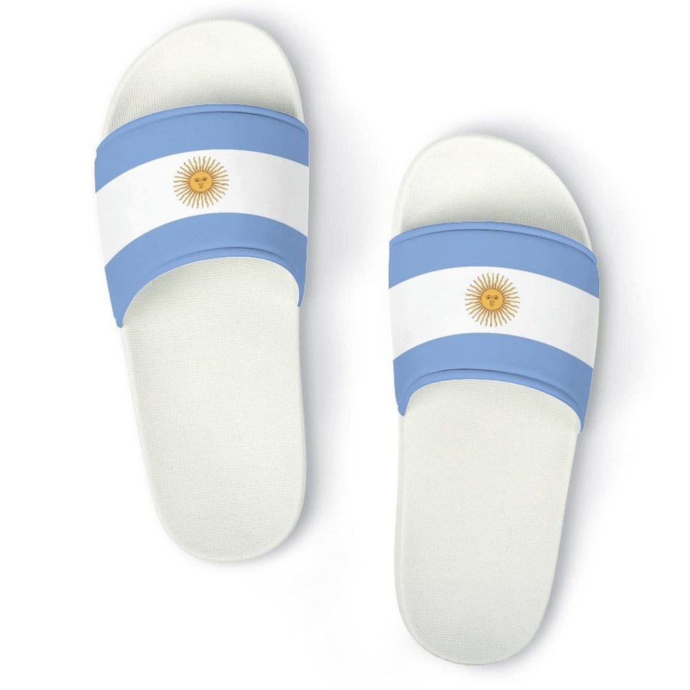 Argentina Flag Summer Slippers for Women and Men Fashion Unisex Beach Shoes Soft and Comfortable Indoor Slippers House Slippers White-style-11 44293mm