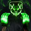 Max Fun Halloween Mask Glowing Gloves for Halloween Costume Cosplay Party Led Light Up Scary Masks for Halloween Party (Green) view 1