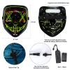 Max Fun Halloween Mask Glowing Gloves for Halloween Costume Cosplay Party Led Light Up Scary Masks for Halloween Party (Green) view 4