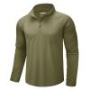 CRYSULLY Men's Long Sleeve Athletic Rash Guard Moisture Wicking Performance Solid Hiking Golf Shirt Stuffy Cyan S view 1