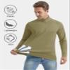 CRYSULLY Men's Long Sleeve Athletic Rash Guard Moisture Wicking Performance Solid Hiking Golf Shirt Stuffy Cyan S view 4
