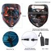 Max Fun Halloween Mask Glowing Gloves for Halloween Costume Cosplay Led Light Up Scary Masks with 3 Lighting Modes Cosplay Lighted Face Masks for Halloween Parties Masquerade Party (Red & Blue) view 4