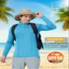 CRYSULLY Men's Rash Guard Breathable Shirts UPF 50+ UV Long Sleeve Lightweight Quick Drying Sun Shirt Ice Blue XL view 3