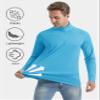 CRYSULLY Men's Rash Guard Breathable Shirts UPF 50+ UV Long Sleeve Lightweight Quick Drying Sun Shirt Ice Blue XL view 4