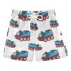 Aflyko Boys' Board Shorts Blue Red Cute Train Swim Trunk Beach Swimwear 4T view 1