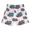 Aflyko Boys' Board Shorts Blue Red Cute Train Swim Trunk Beach Swimwear 4T view 2