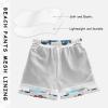 Aflyko Boys' Board Shorts Blue Red Cute Train Swim Trunk Beach Swimwear 4T view 3